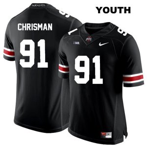 Youth NCAA Ohio State Buckeyes Drue Chrisman #91 College Stitched Authentic Nike White Number Black Football Jersey DS20U64SJ